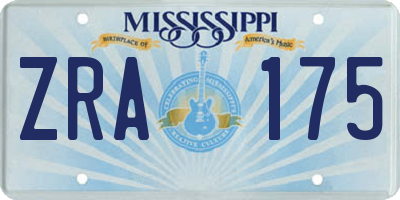 MS license plate ZRA175
