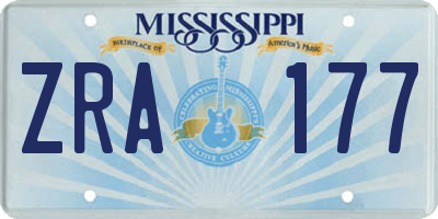 MS license plate ZRA177