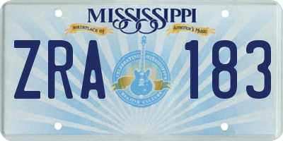 MS license plate ZRA183