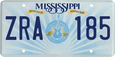 MS license plate ZRA185