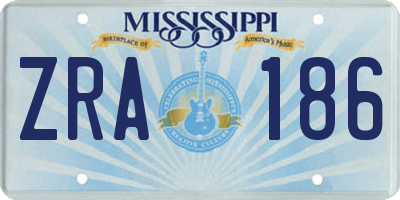 MS license plate ZRA186