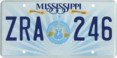 MS license plate ZRA246