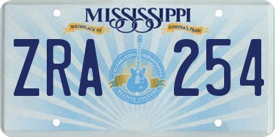 MS license plate ZRA254