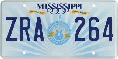 MS license plate ZRA264