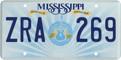 MS license plate ZRA269