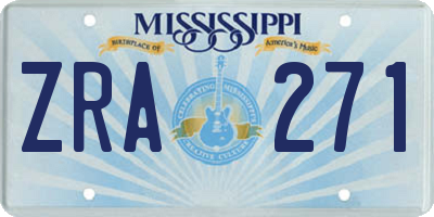 MS license plate ZRA271