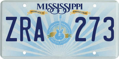 MS license plate ZRA273