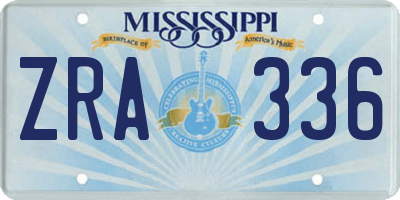 MS license plate ZRA336