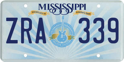 MS license plate ZRA339