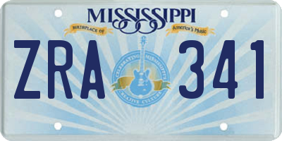 MS license plate ZRA341