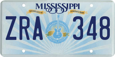 MS license plate ZRA348