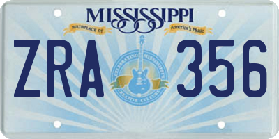 MS license plate ZRA356