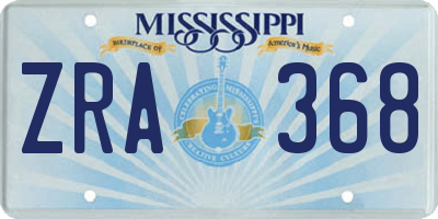 MS license plate ZRA368