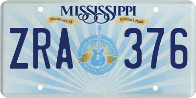 MS license plate ZRA376