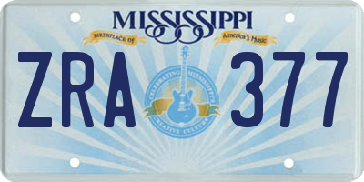 MS license plate ZRA377