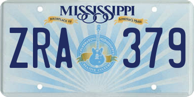 MS license plate ZRA379