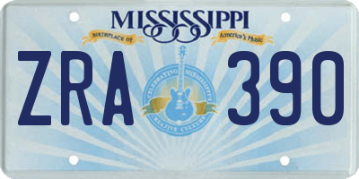 MS license plate ZRA390