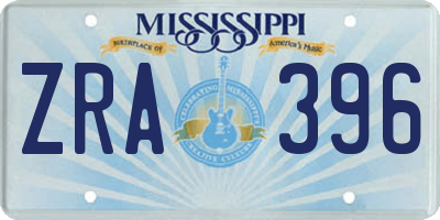 MS license plate ZRA396