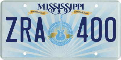 MS license plate ZRA400