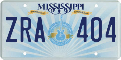 MS license plate ZRA404