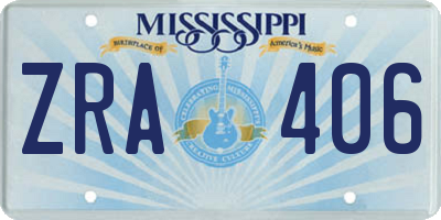 MS license plate ZRA406