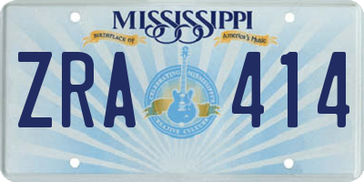 MS license plate ZRA414
