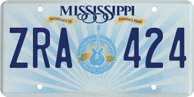 MS license plate ZRA424