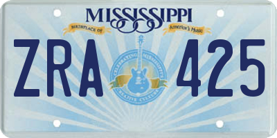 MS license plate ZRA425