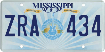 MS license plate ZRA434