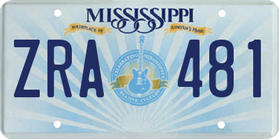 MS license plate ZRA481