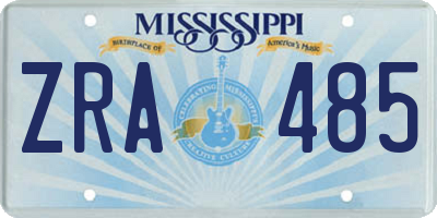 MS license plate ZRA485