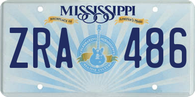 MS license plate ZRA486