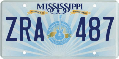 MS license plate ZRA487