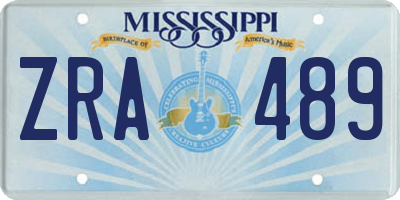MS license plate ZRA489