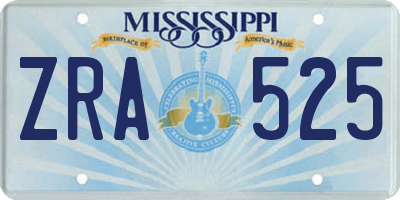 MS license plate ZRA525