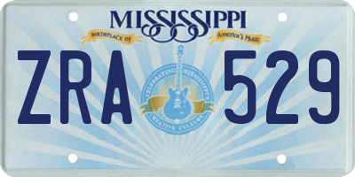 MS license plate ZRA529