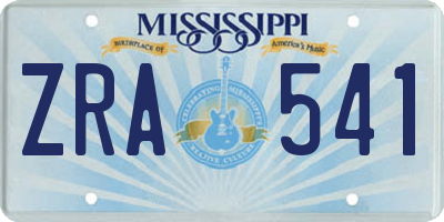 MS license plate ZRA541