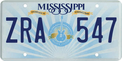 MS license plate ZRA547