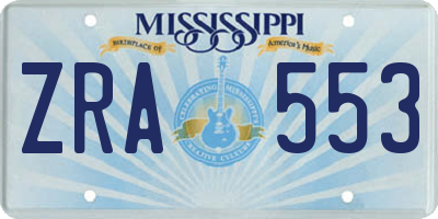 MS license plate ZRA553