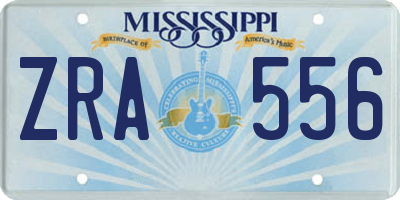 MS license plate ZRA556