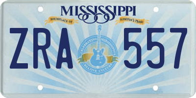 MS license plate ZRA557