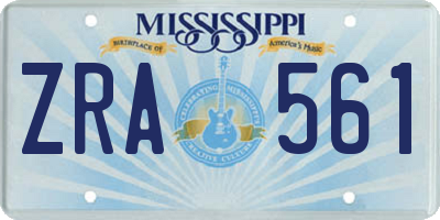 MS license plate ZRA561
