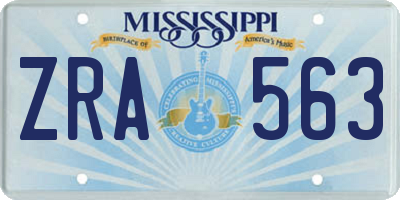 MS license plate ZRA563