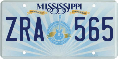 MS license plate ZRA565