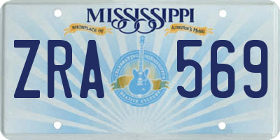 MS license plate ZRA569