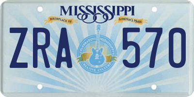 MS license plate ZRA570