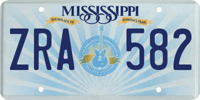 MS license plate ZRA582