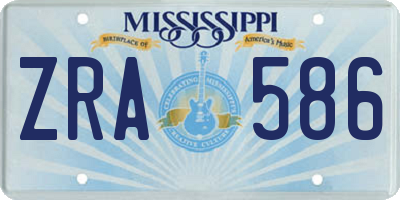 MS license plate ZRA586