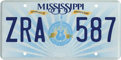 MS license plate ZRA587