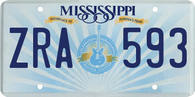 MS license plate ZRA593